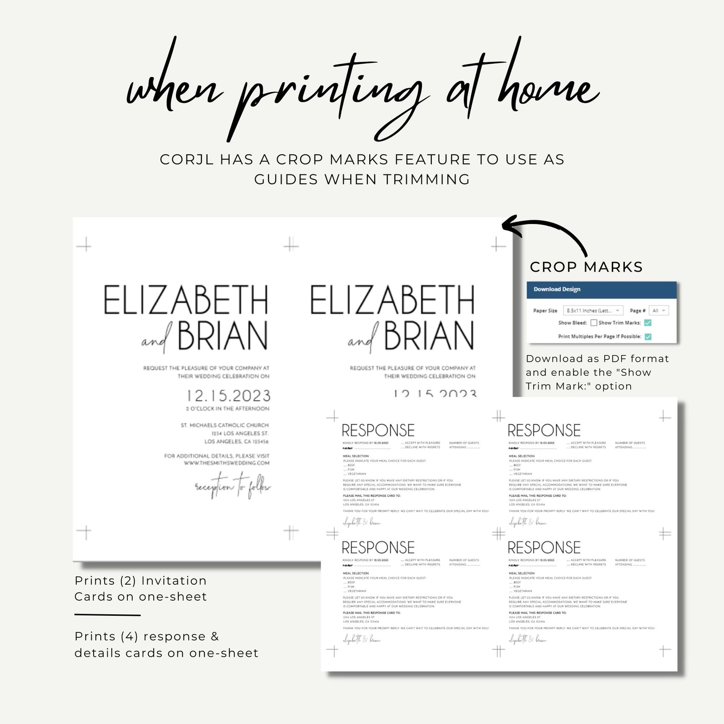 Minimalist Wedding Invitation Suite Template