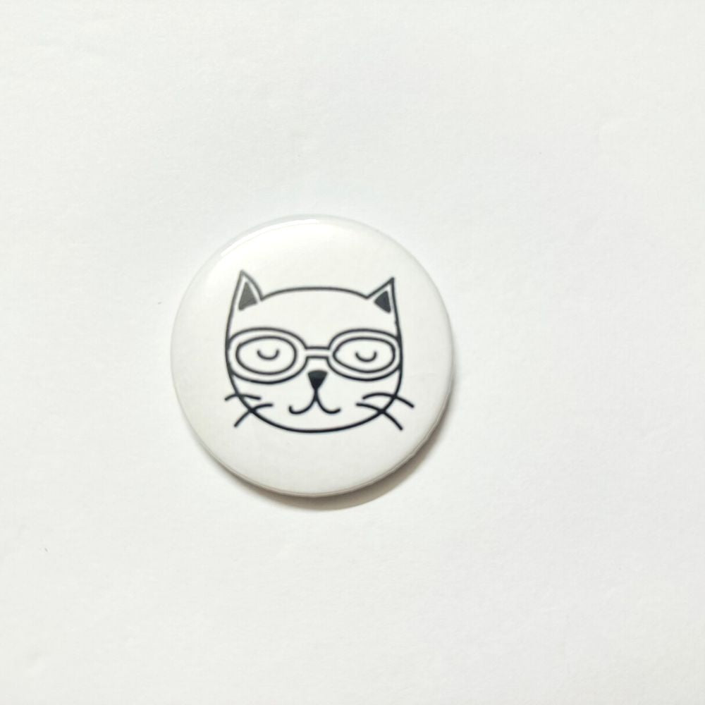 Cute Cat Pin Back Button 2.25"