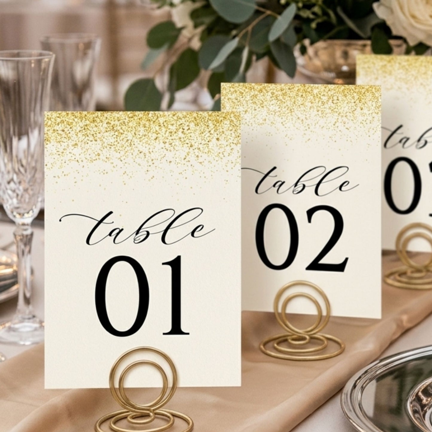 Wedding table number printable product details showing instant download files including 8.5x11 PDF with trim guides and 5x7 high-resolution JPG.
