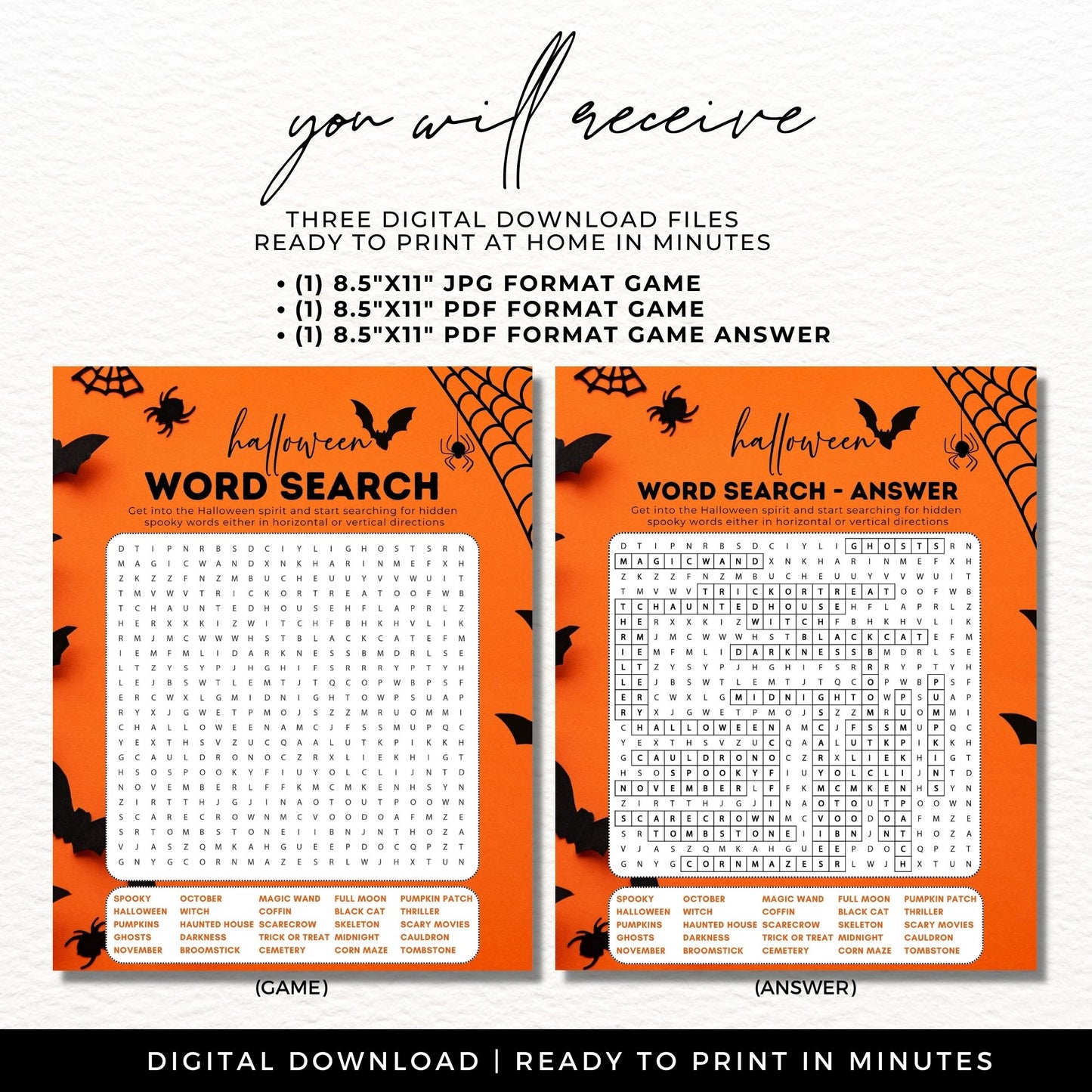 Halloween Word Search Game Printable