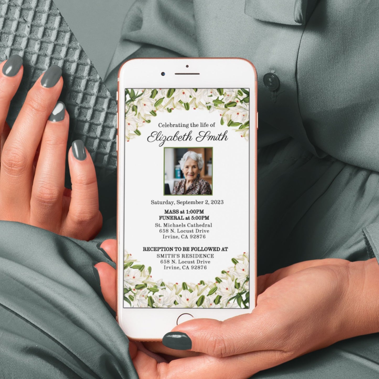 Funeral Electronic Smartphone Invitation