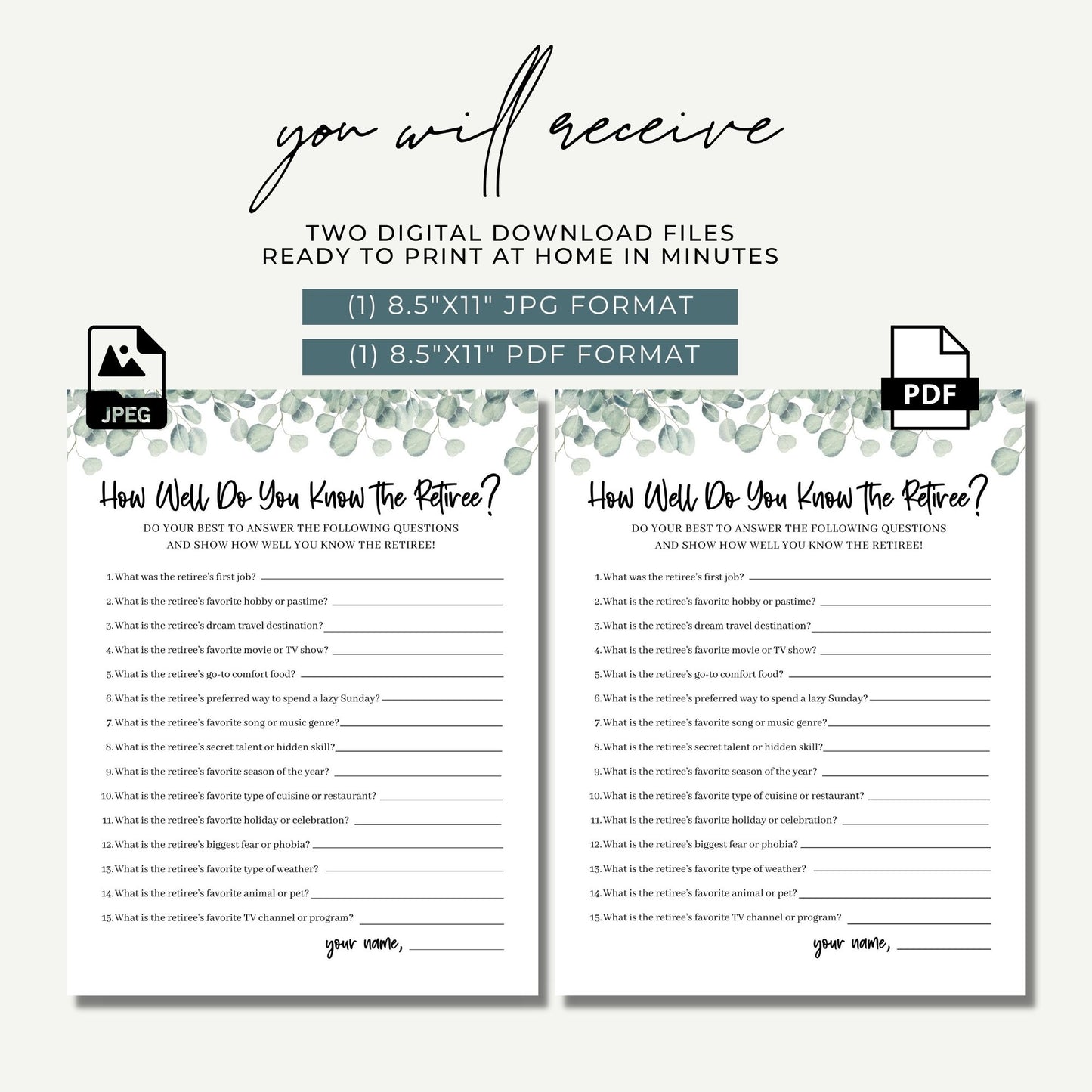 How Well Do You Know the Retiree Game Printable