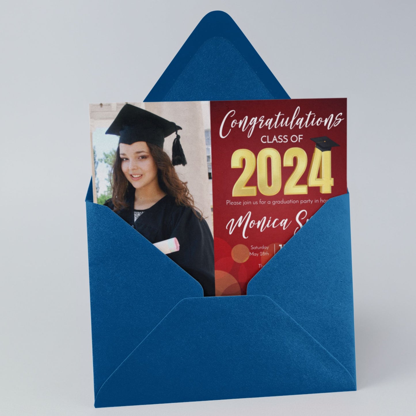 Class of 2024 Graduation Invitation Template - Maroon
