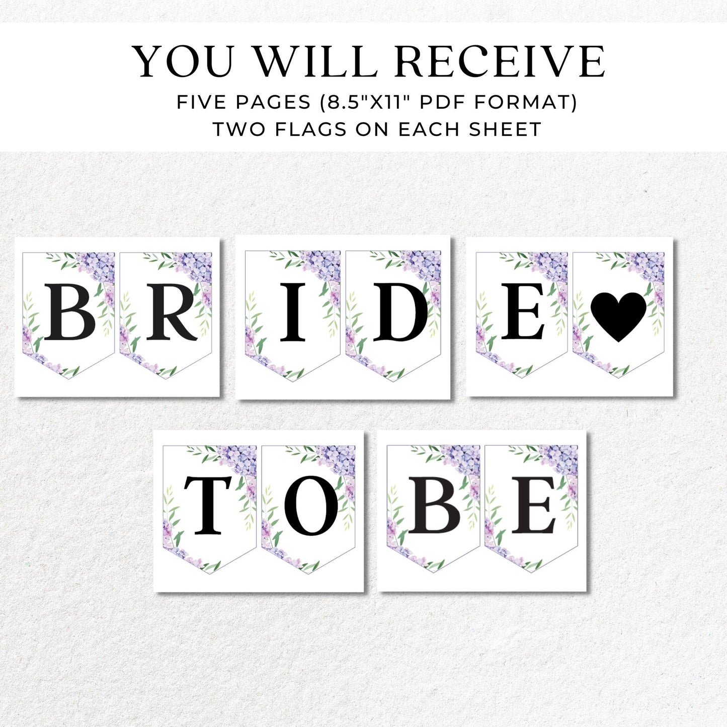 Hydrangea Flowers Bride To Be Printable Banner