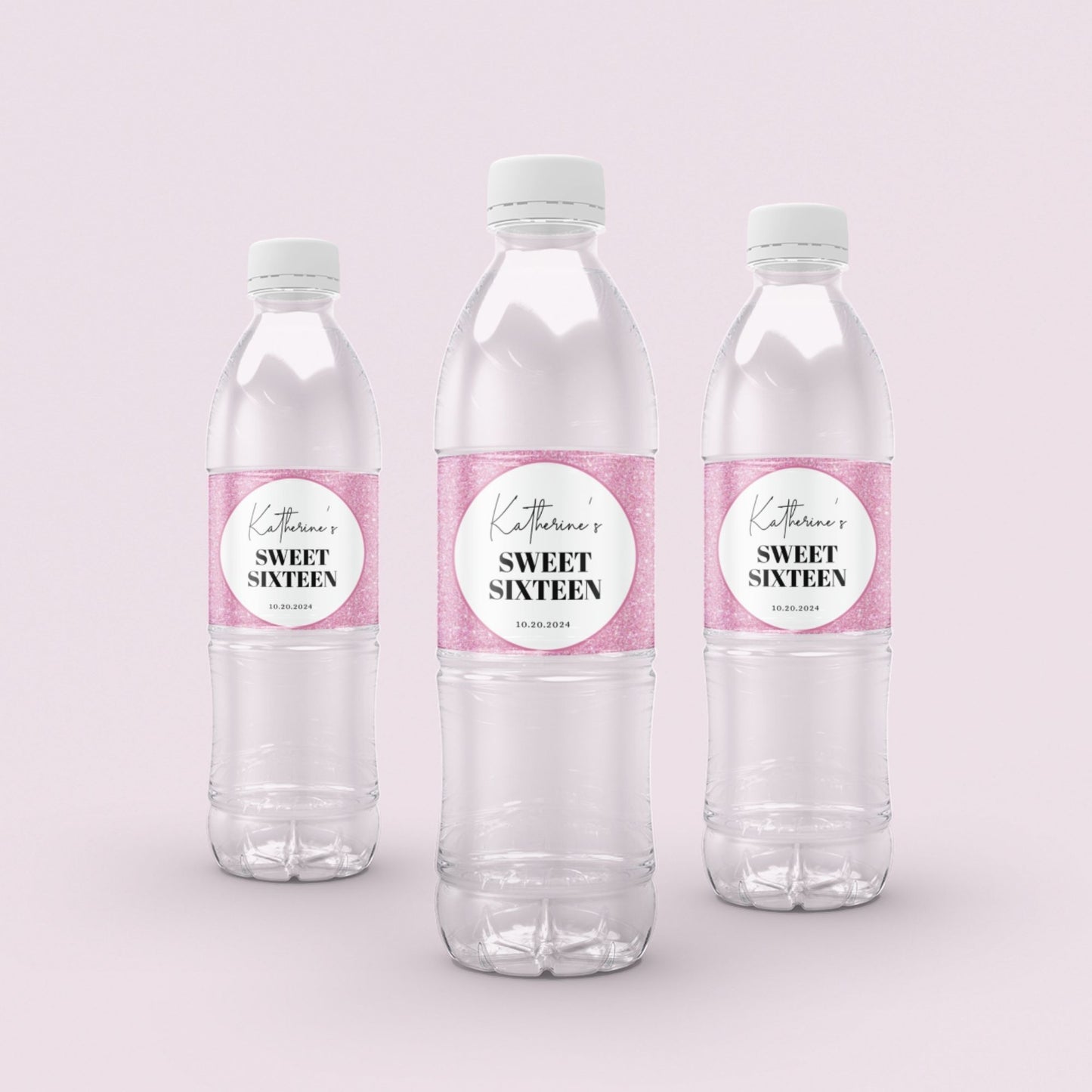 Sweet 16 Water Bottle Label Template
