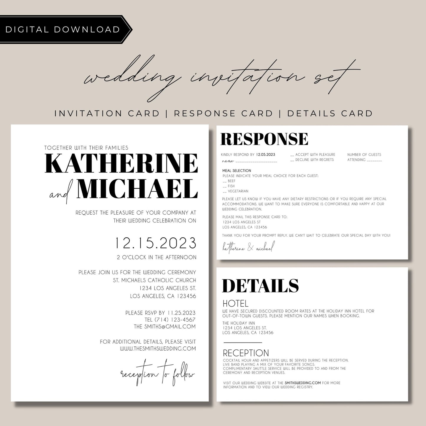 Minimalist Wedding Invitation Template 