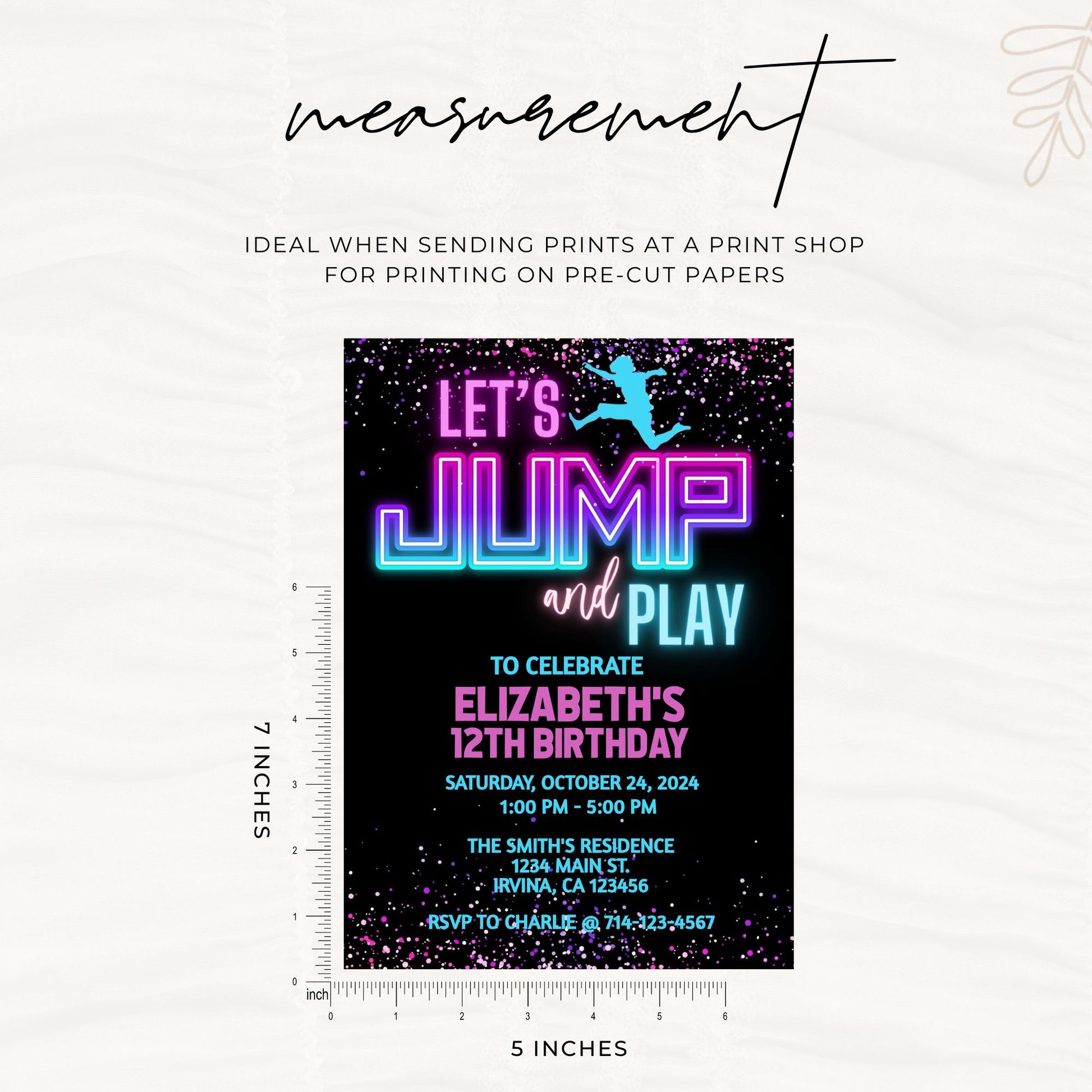Let's Jump and Play Birthday Invitation Template