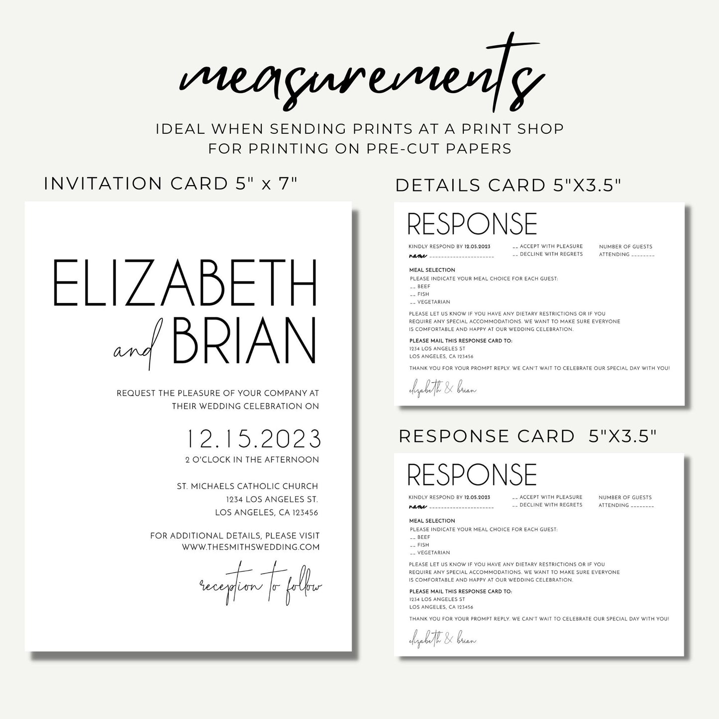 Minimalist Wedding Invitation Suite Template