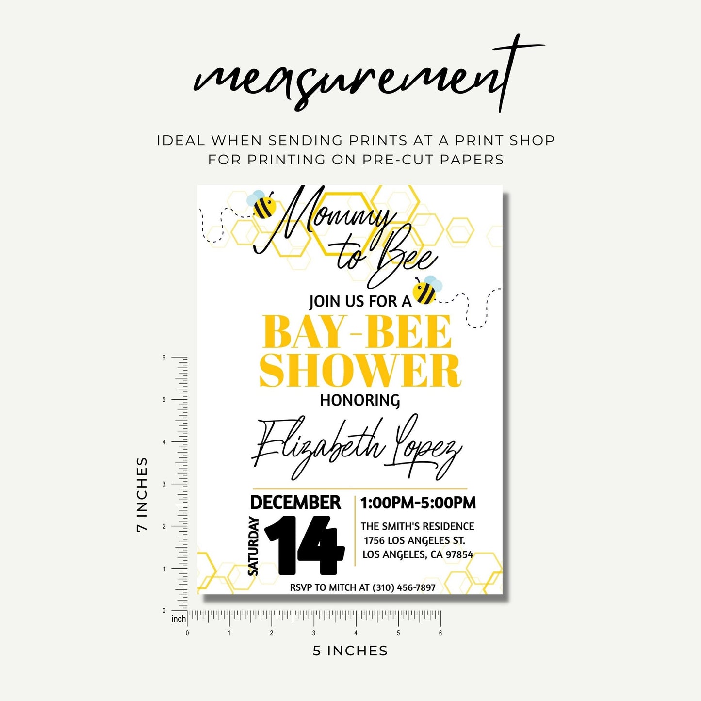 Mommy to Bee Baby Shower Invitation Template