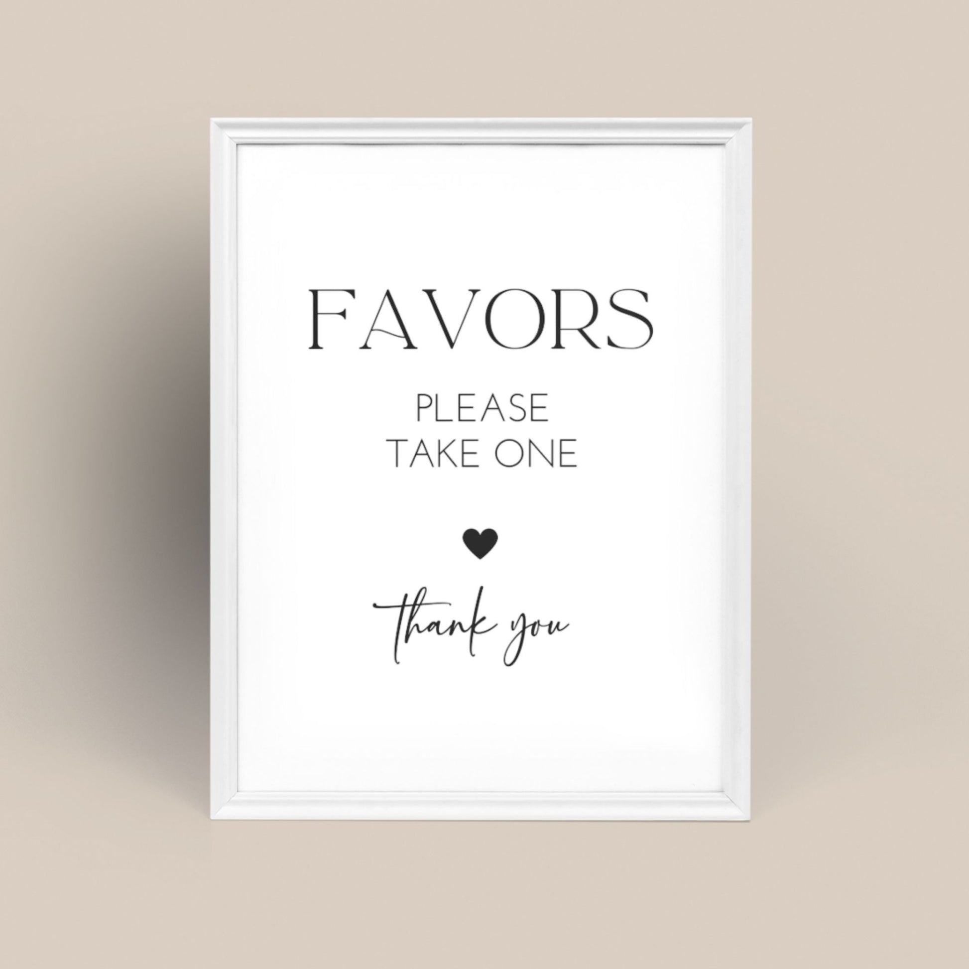 Favors Sign Printable - Minimalist 