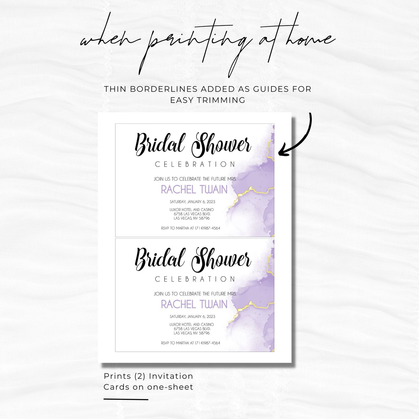 Bridal Shower Invitation Template - Purple