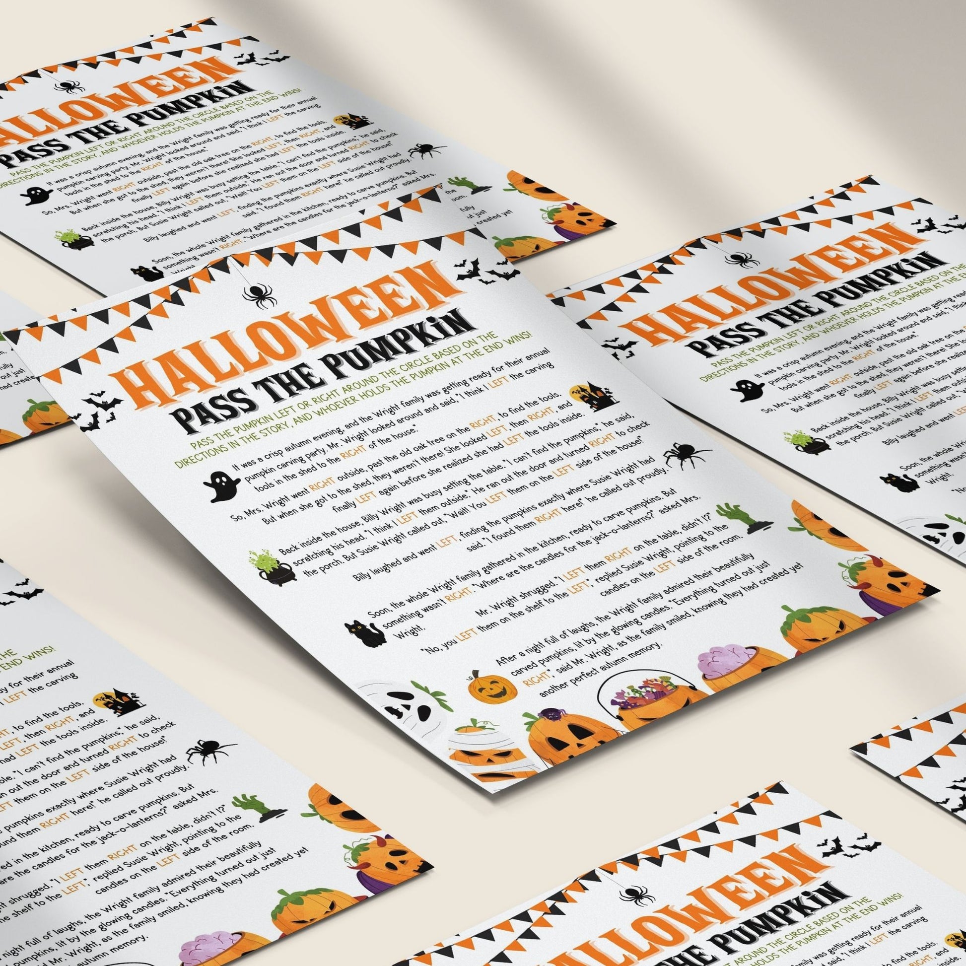 Halloween Pass the Pumpkin Game | Fun Printable Halloween Party Game for Kids & Adults | Easy Group Activity for Spooky Celebrations