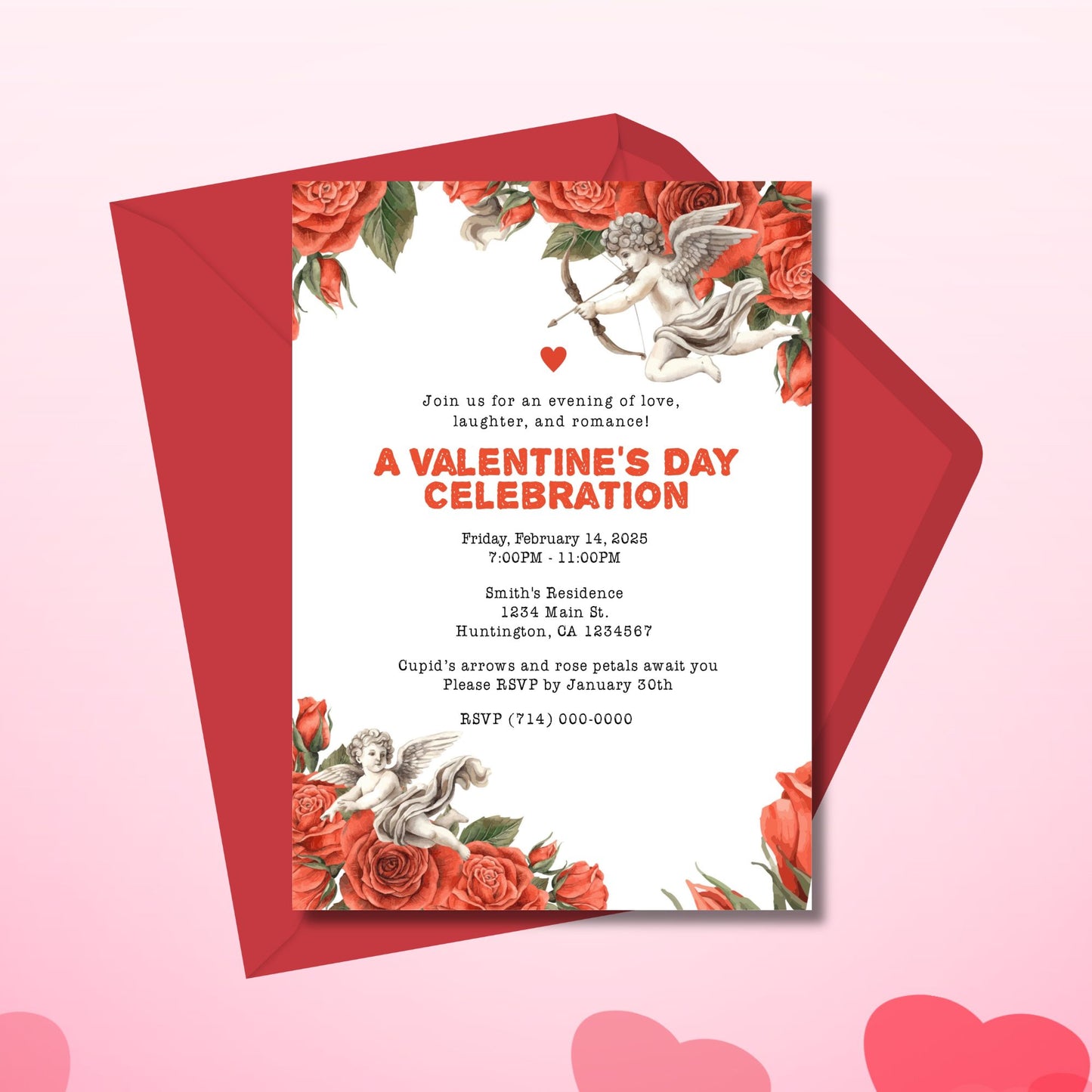 Romantic Valentine's Day Party Invitation 5x7