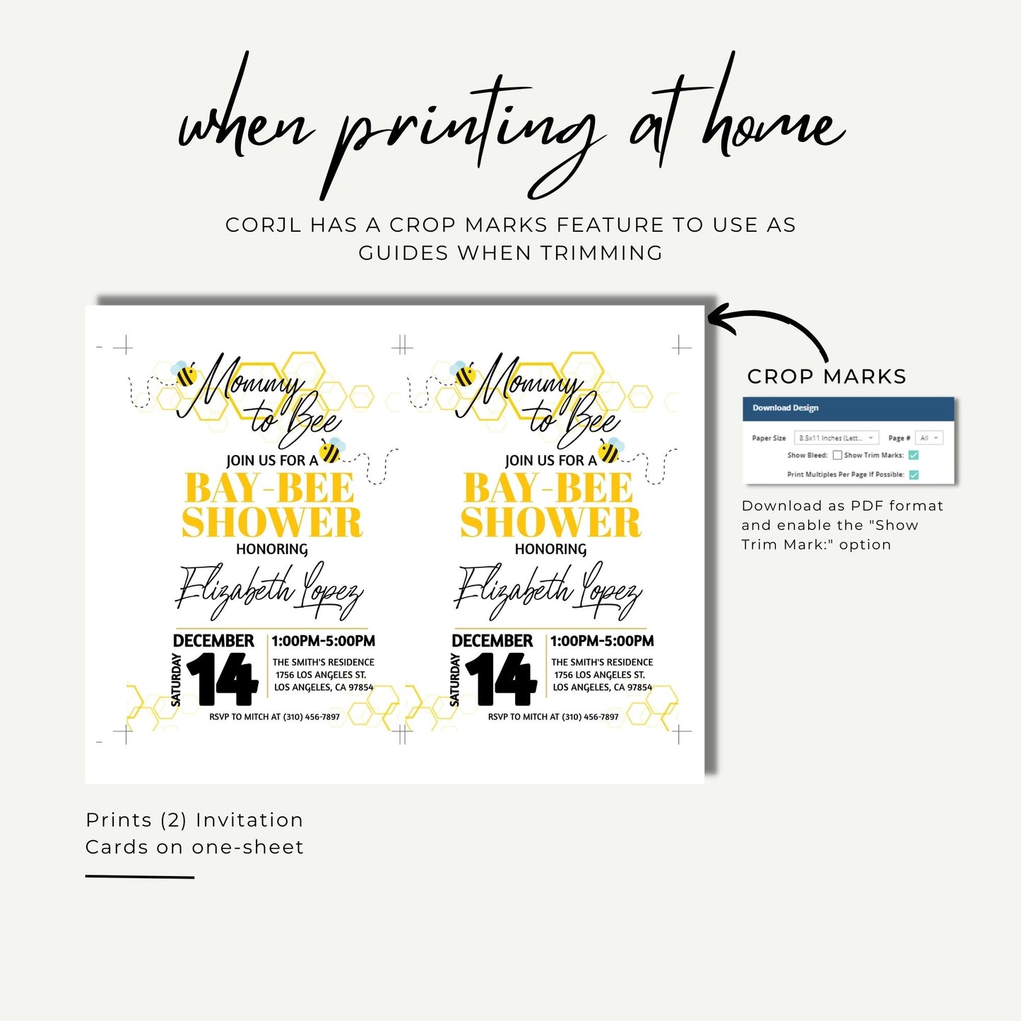 Mommy to Bee Baby Shower Invitation Template