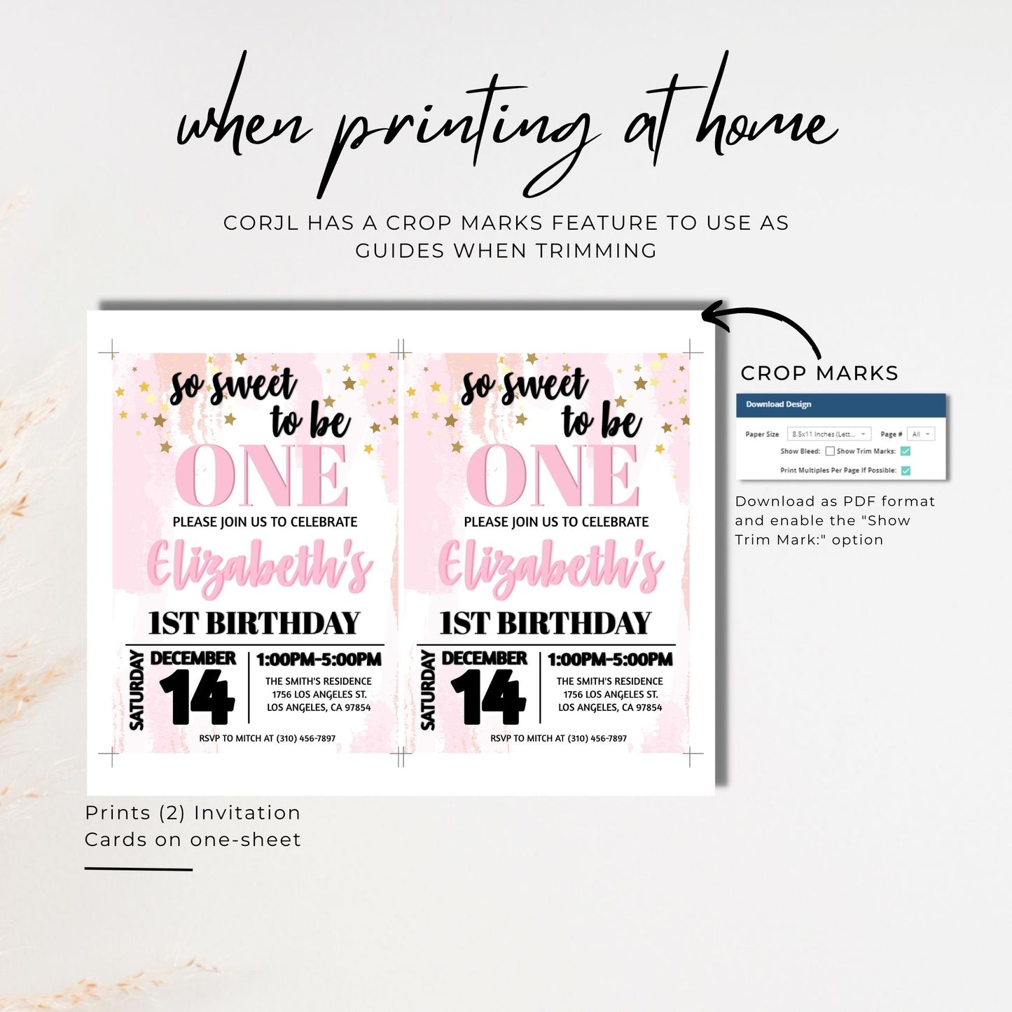 So Sweet To Be One First Birthday Invitation Template