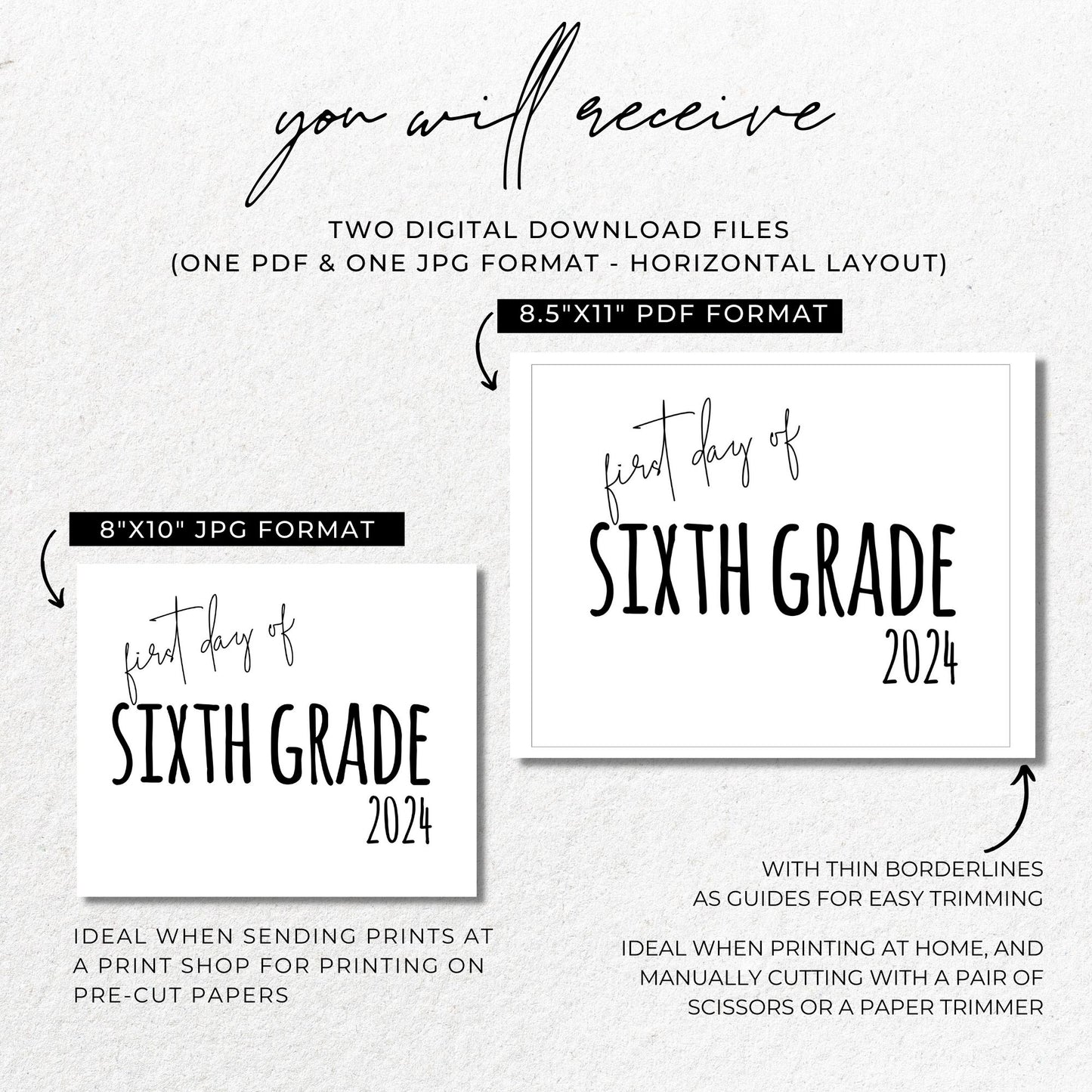 First Day Of Sixth Grade 2024 Sign Printable Droo Aya First day of sixth grade 2024 sign printable droo aya