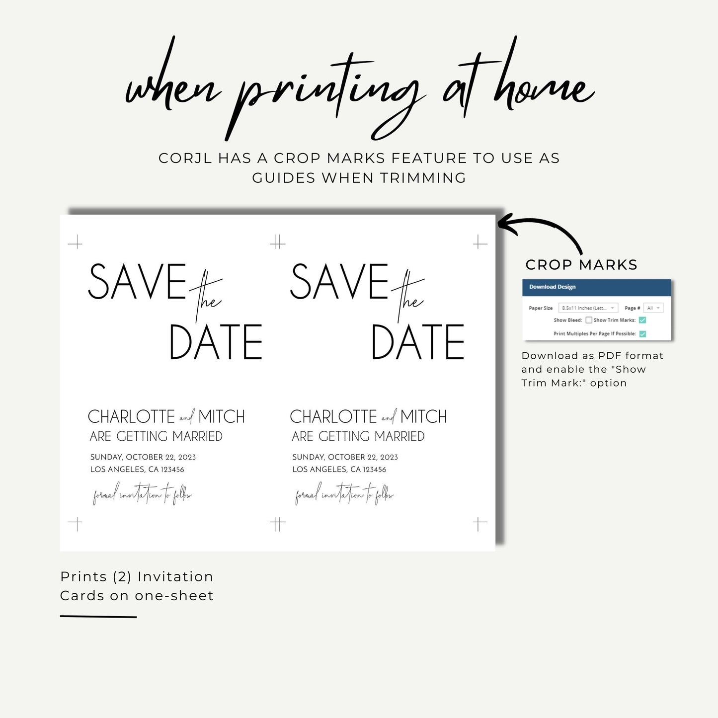 Minimalist Save the Date Invitation Template 5x7