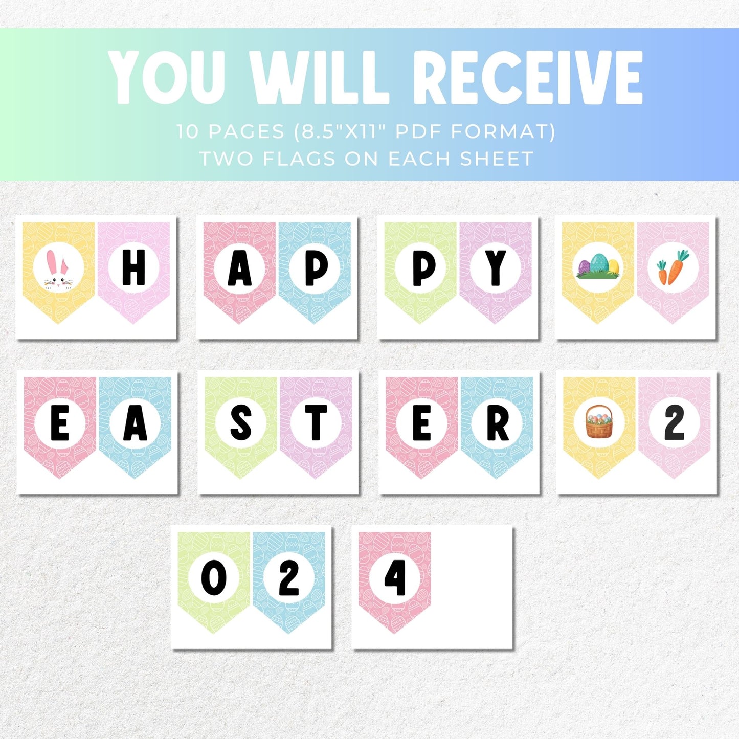 Happy Easter 2024 Printable Banner