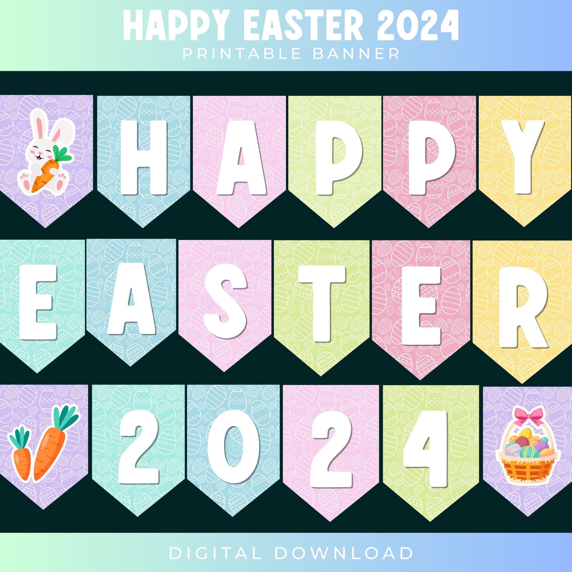 Happy Easter Banner criptic Printable Easter for Free Printable Happy Easter Banner Printable