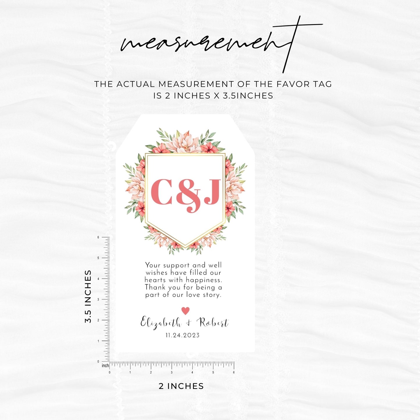 Floral Thank you Tag Template