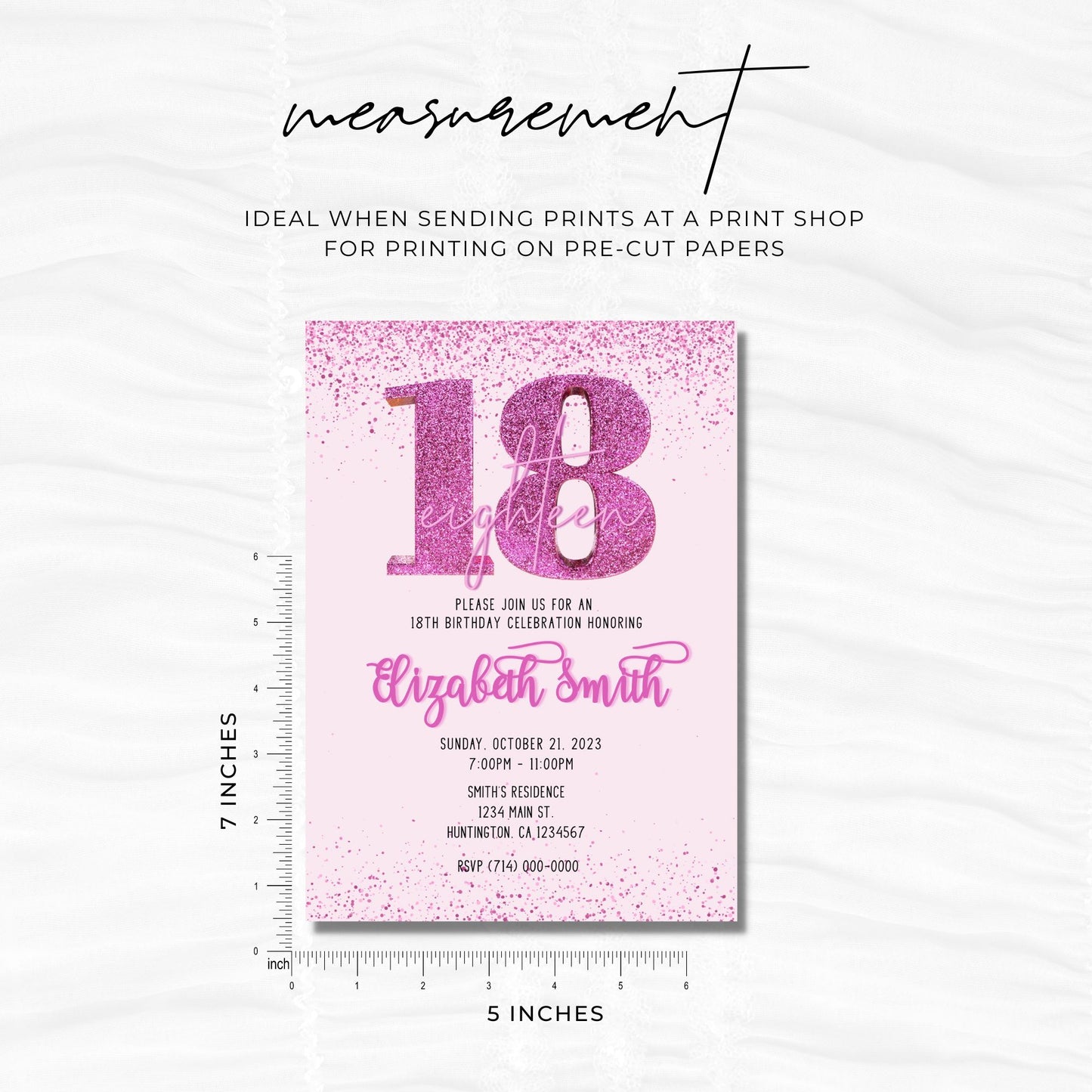 18th Birthday Invitation Template - Pink
