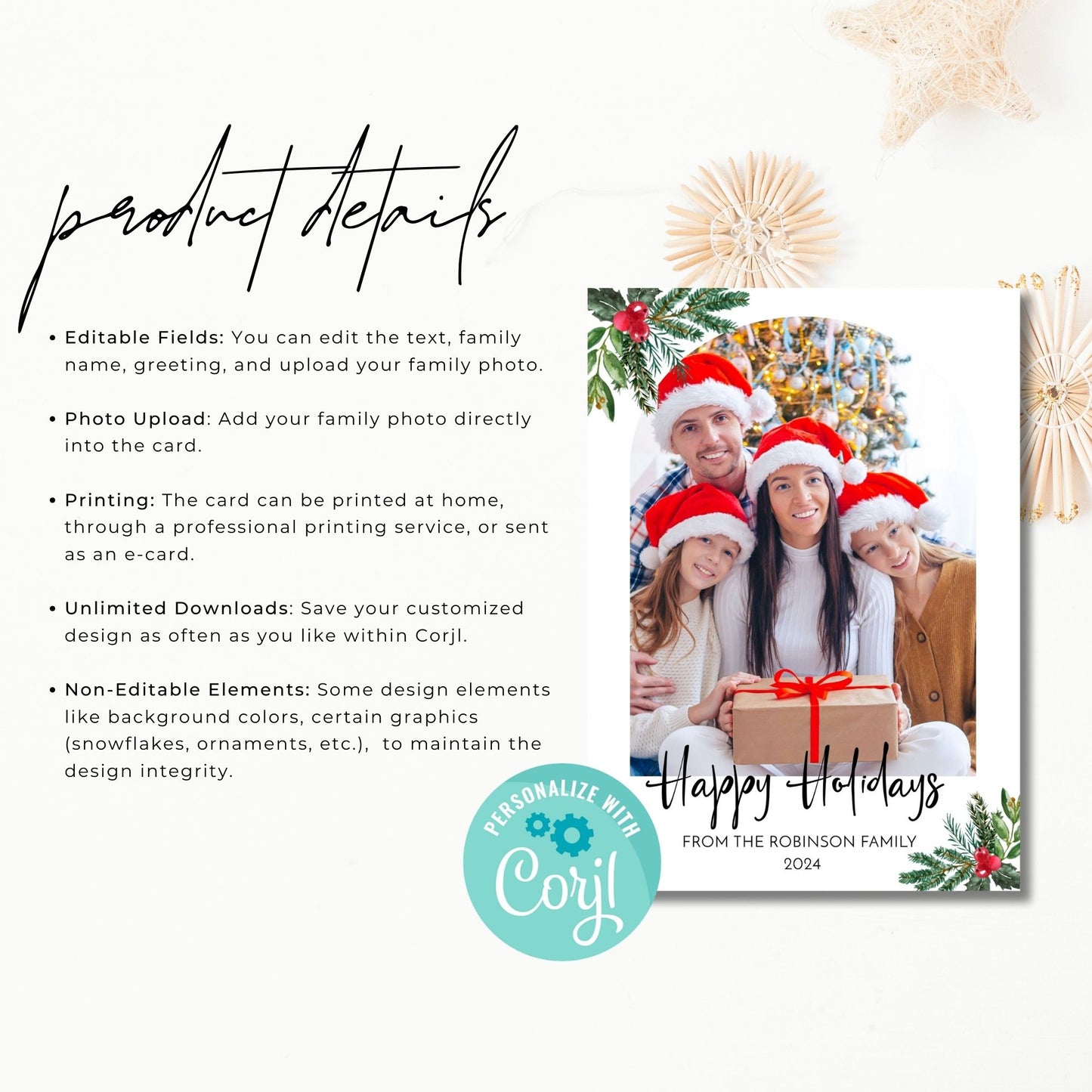 Happy Holidays 2024 Photo Card Template