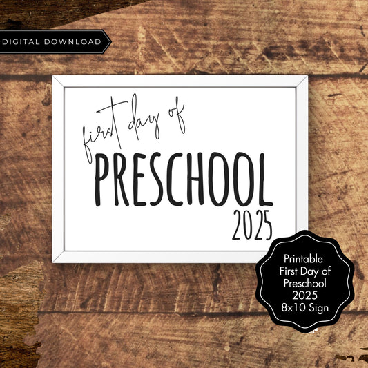 First Day Preschool, Preschool 2026 Sign, Back to School Sign, Printable Preschool Sign, Preschool Photo Prop, First Day School 2026, Preschool Milestone Sign, Back to School 2026, 8x10 Printable Sign