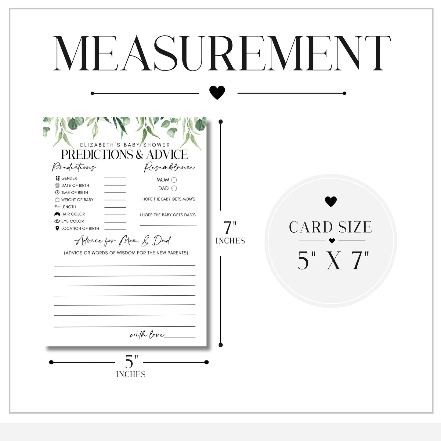 Custom Baby Shower Predictions and Advice Cards | Minimalist Modern Keepsake (Copy)