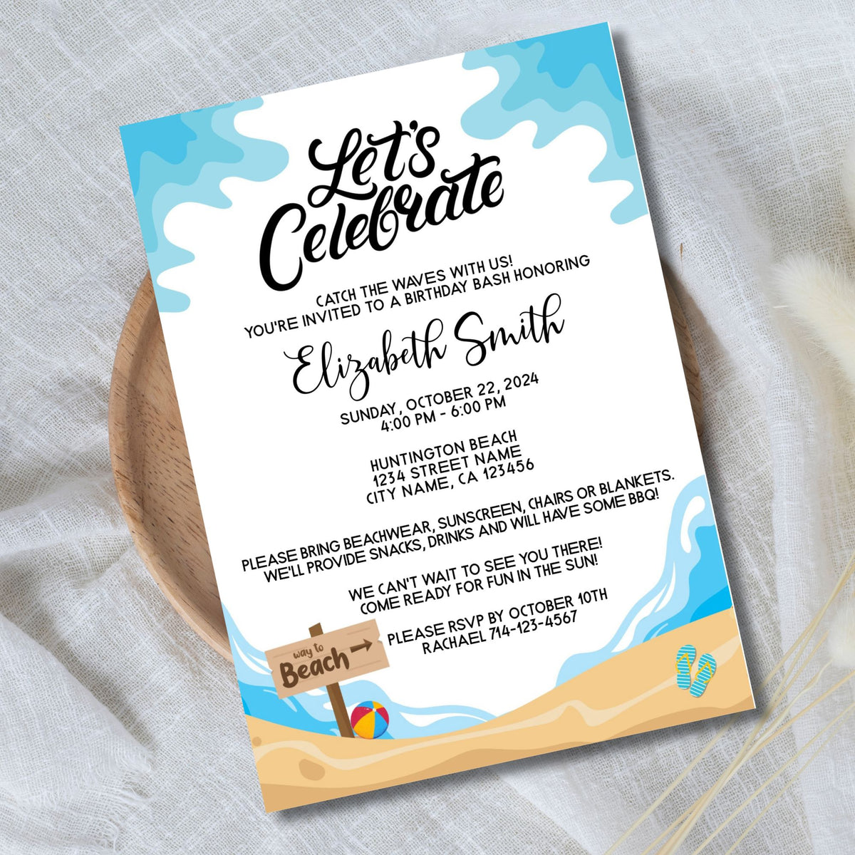 Funny beach wedding invitation wording | Beachweddingtips.com