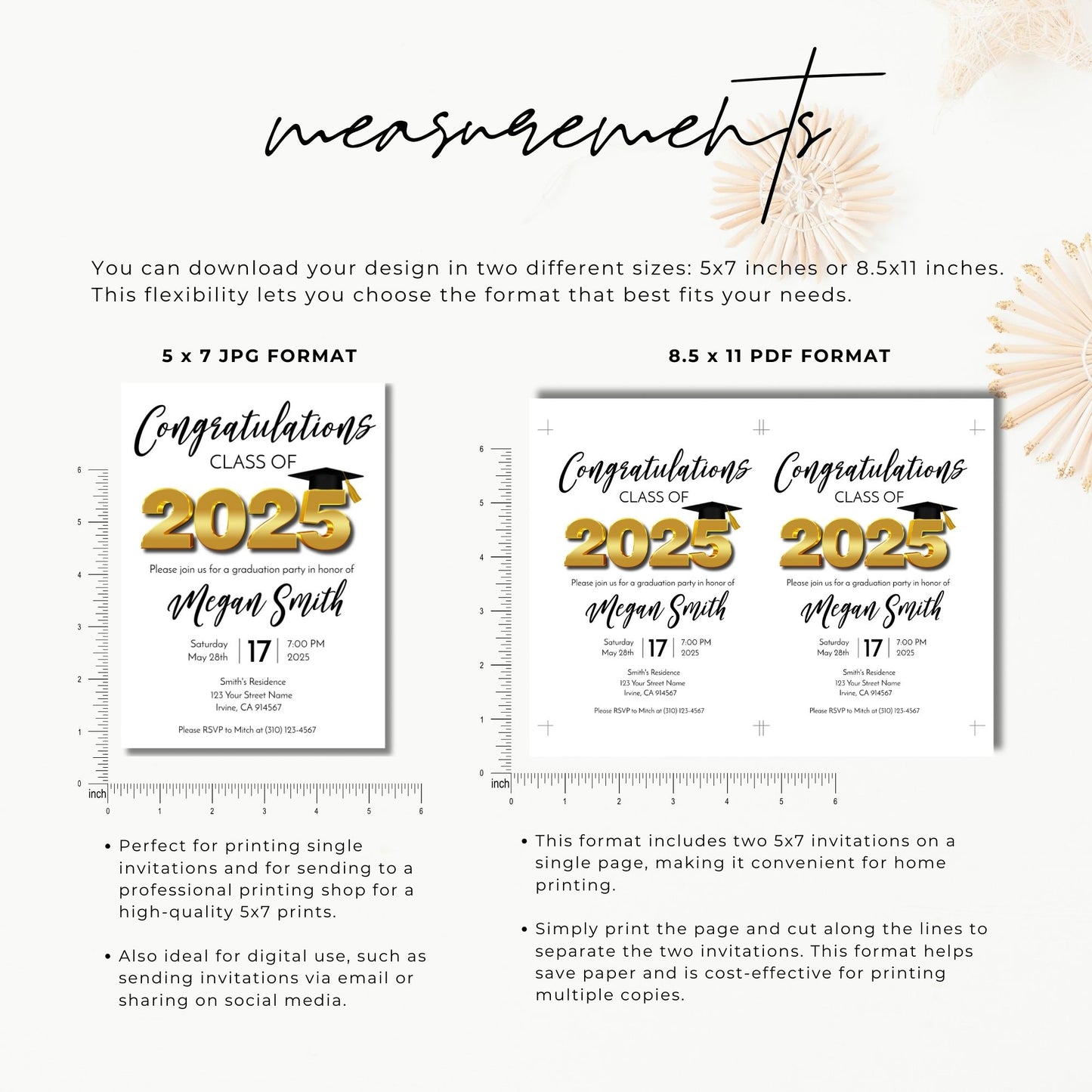 Class of 2025 Graduation Invitation Template