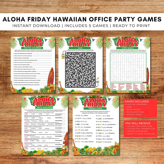 Aloha Friday Office Party Game Bundle
