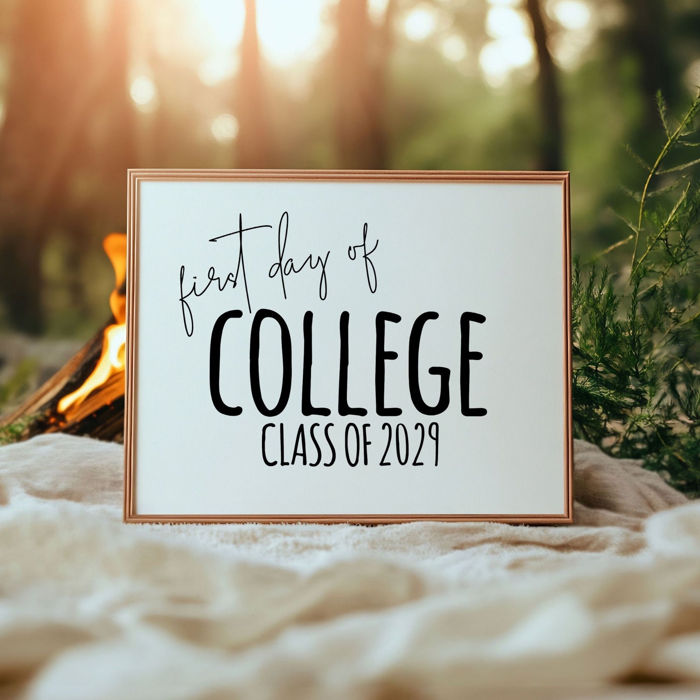 First Day of College Class of 2029 Printable 8x10 Sign, First Day of College Message, Printable College Sign, First Day of School Sign