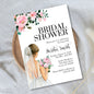 Bridal Shower Invitation Template - Floral Watercolor Bride Design 