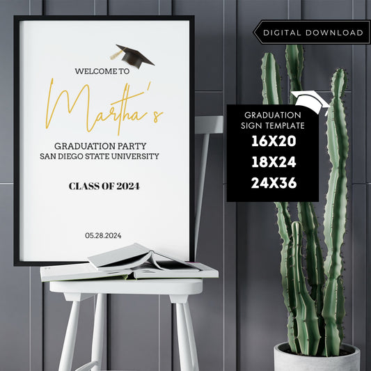 Class of 2024 Customized Graduation Party Sign Template