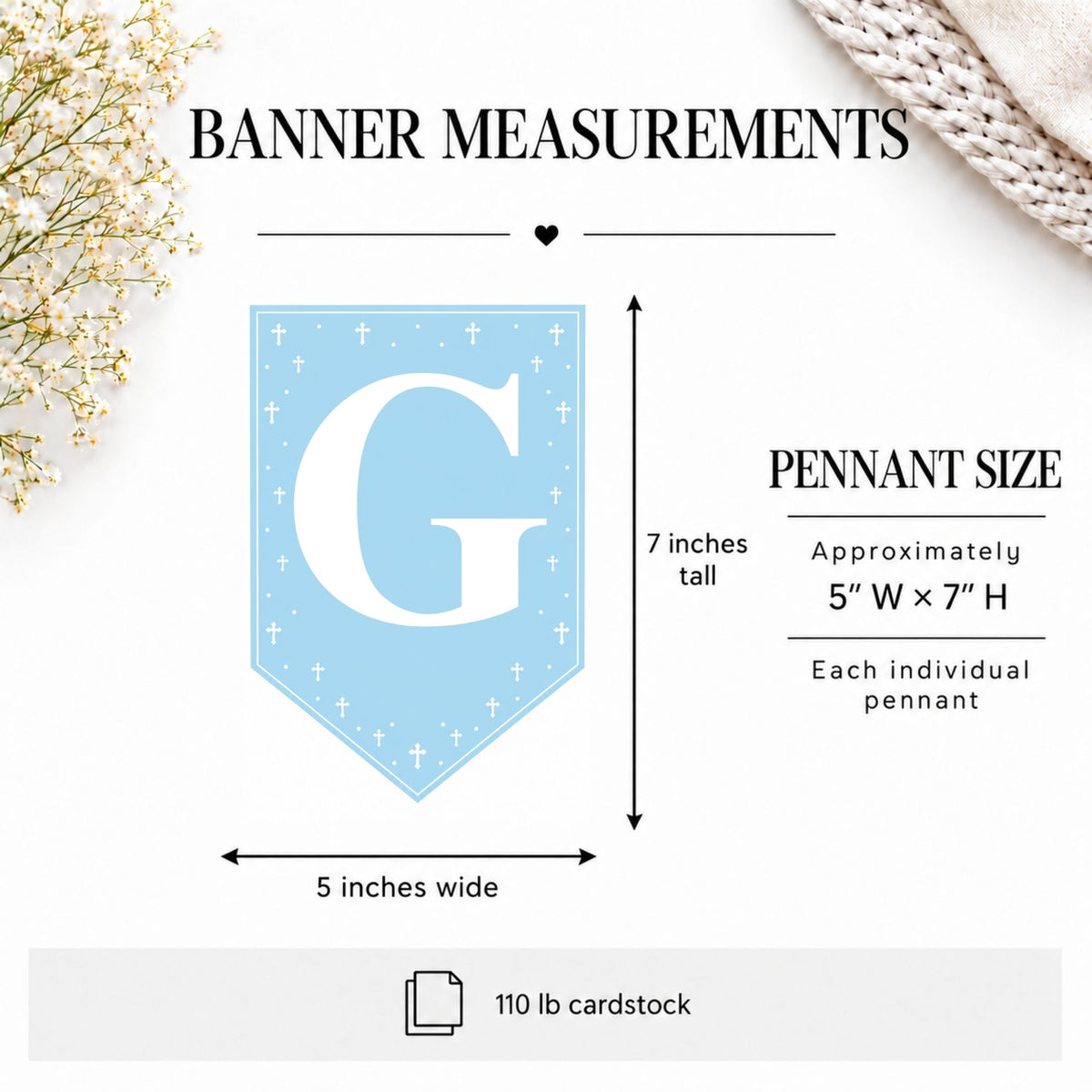 Personalized God Bless Banner – Blue Baptism & Christening Decor