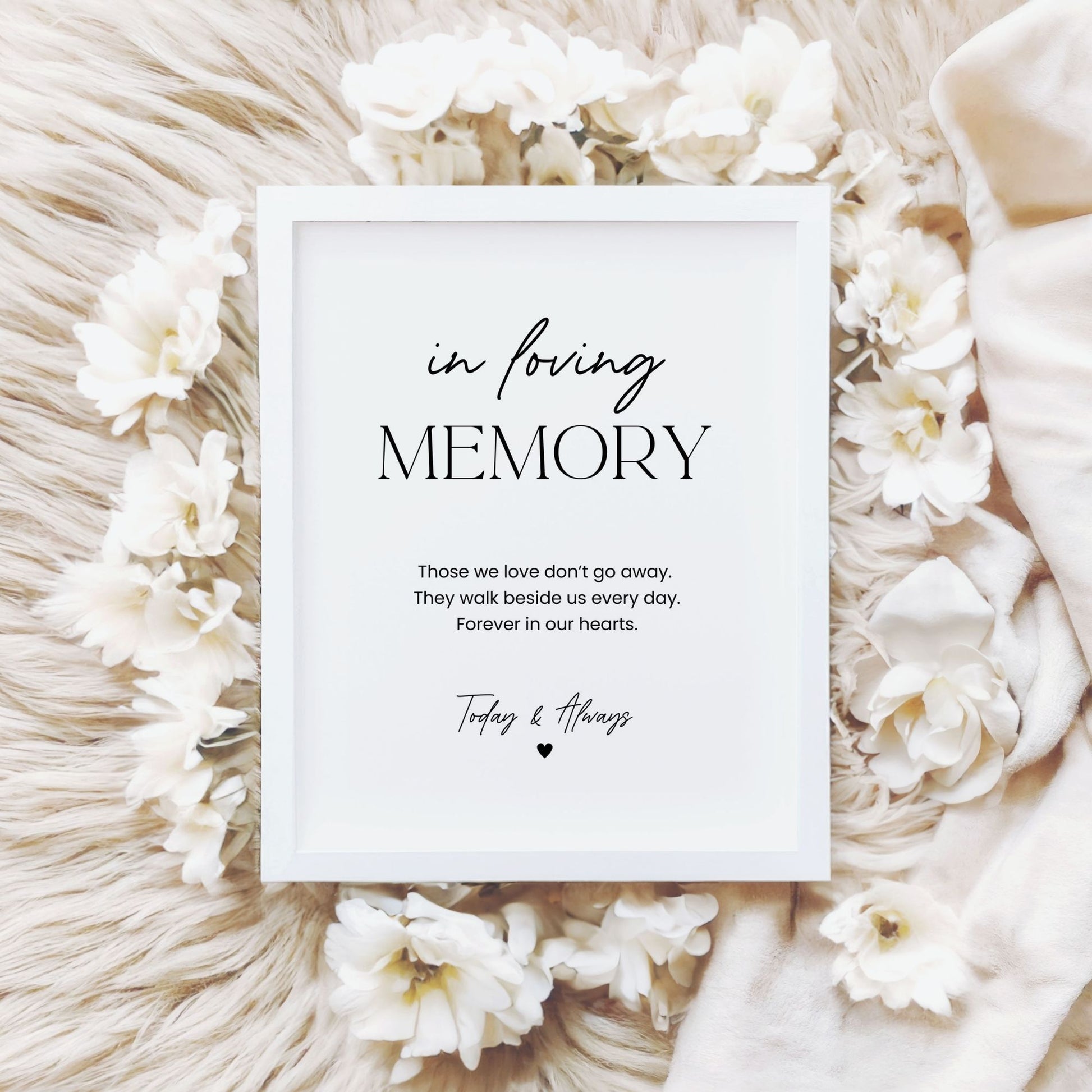 In Loving Memory Sign Printable, Memorial Service Sign, Funeral Table Decoration, Celebration of Life Digital Download, 8x10 JPG PDF