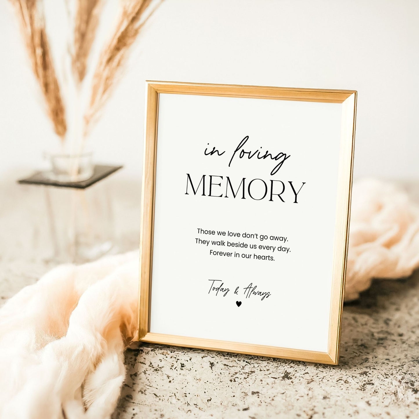 In Loving Memory Sign Printable, Memorial Service Sign, Funeral Table Decoration, Celebration of Life Digital Download, 8x10 JPG PDF