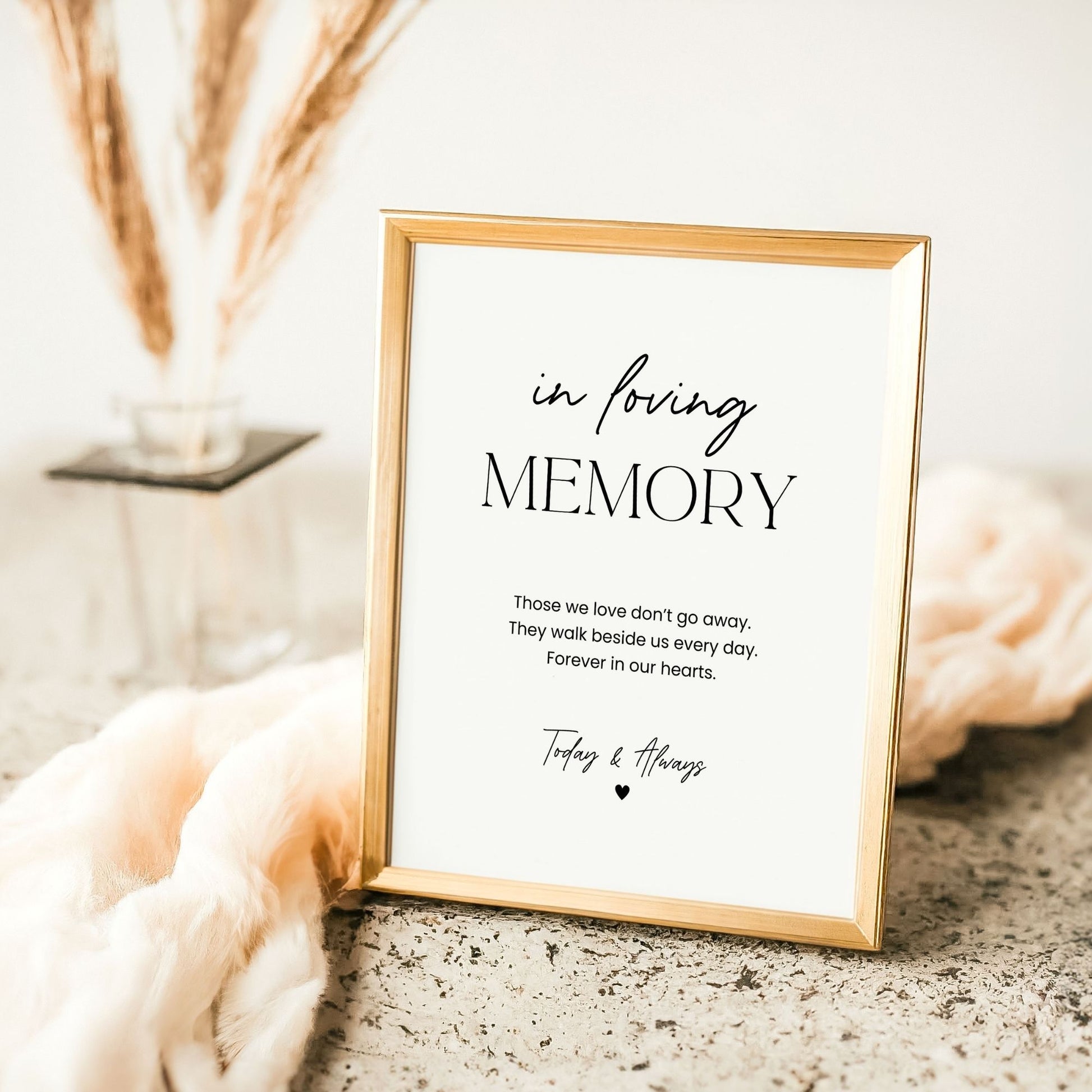 In Loving Memory Sign Printable, Memorial Service Sign, Funeral Table Decoration, Celebration of Life Digital Download, 8x10 JPG PDF