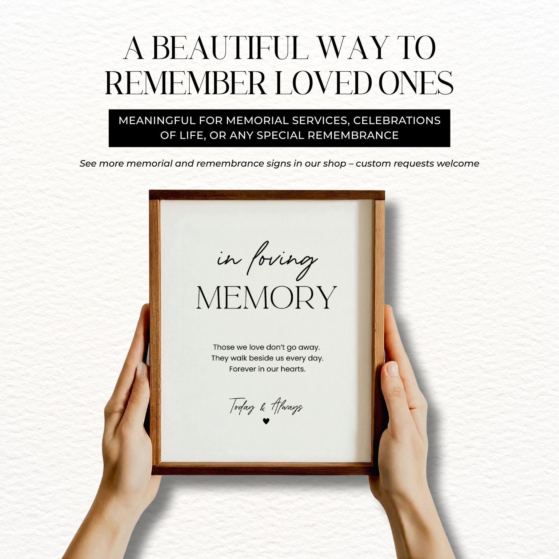 In Loving Memory Sign Printable, Memorial Service Sign, Funeral Table Decoration, Celebration of Life Digital Download, 8x10 JPG PDF