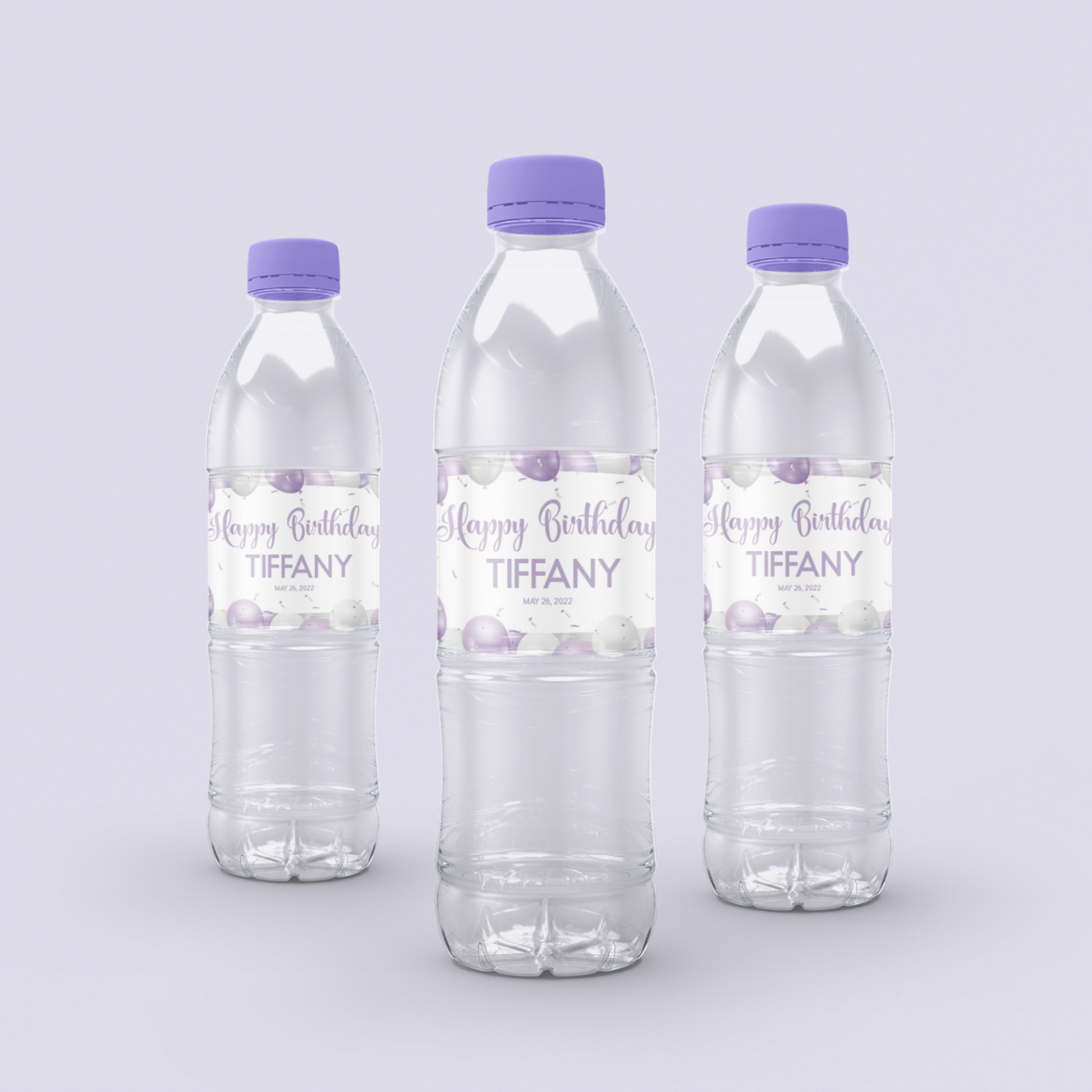 Bottled Water Template - Purple