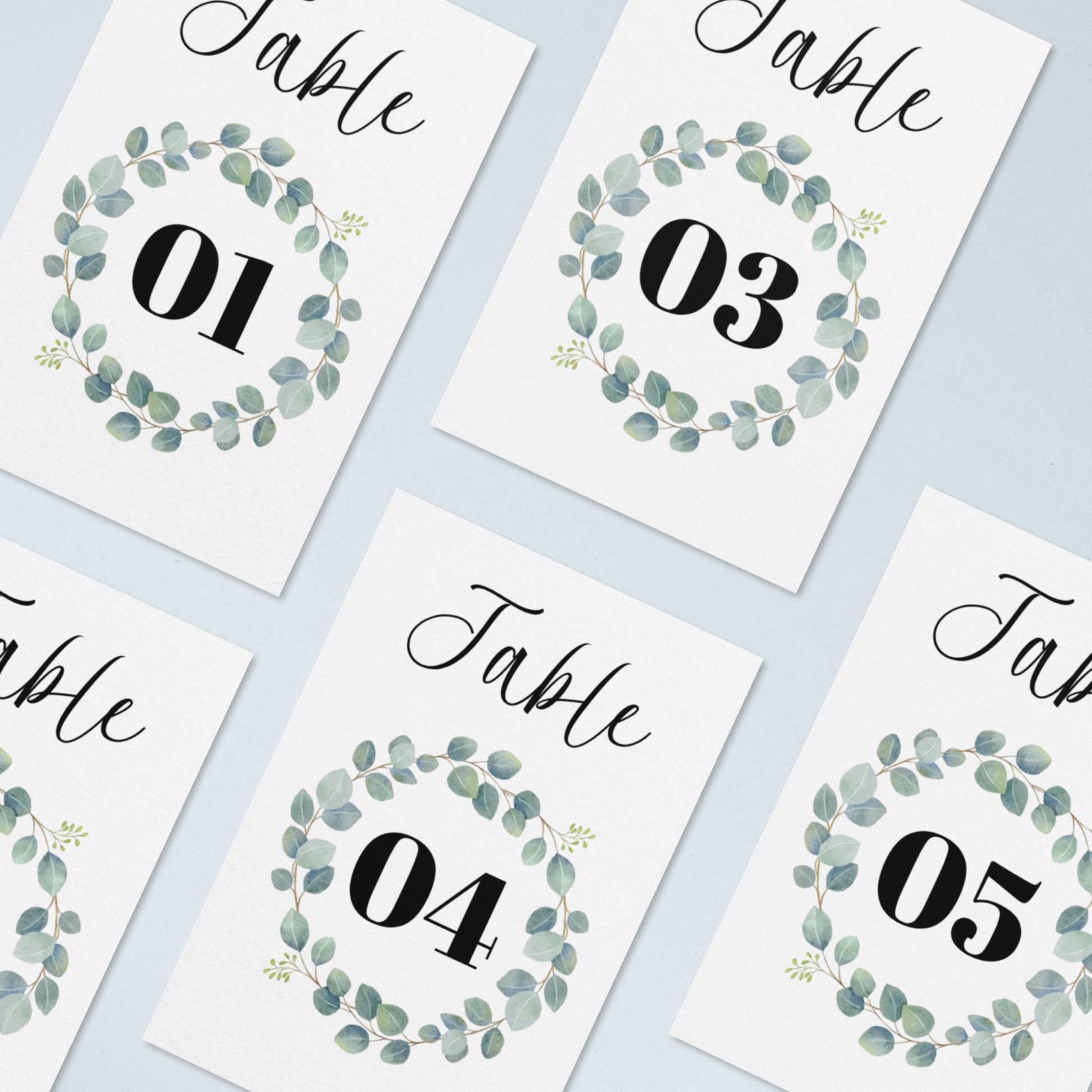 Wedding Table Numbers Printable - Table 1-25