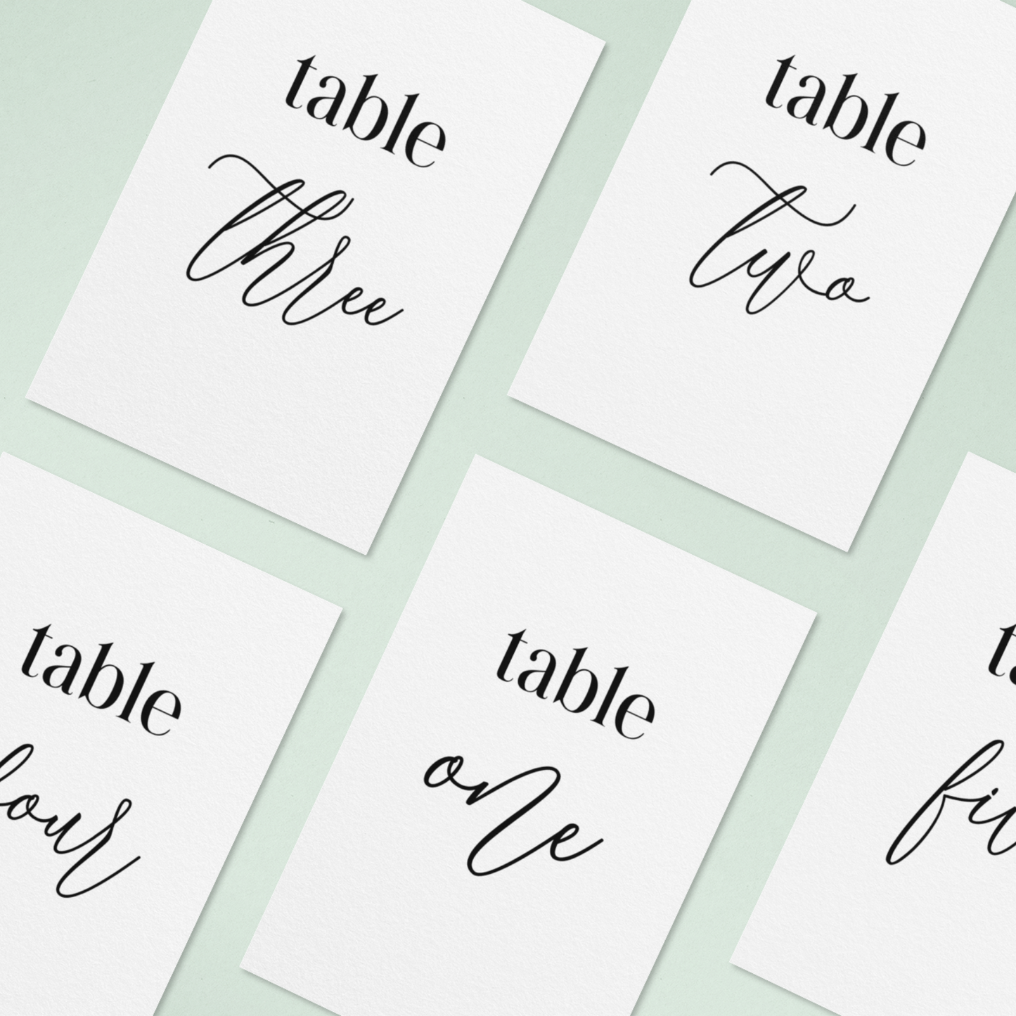 Wedding Table Numbers Printable - Table 1-20