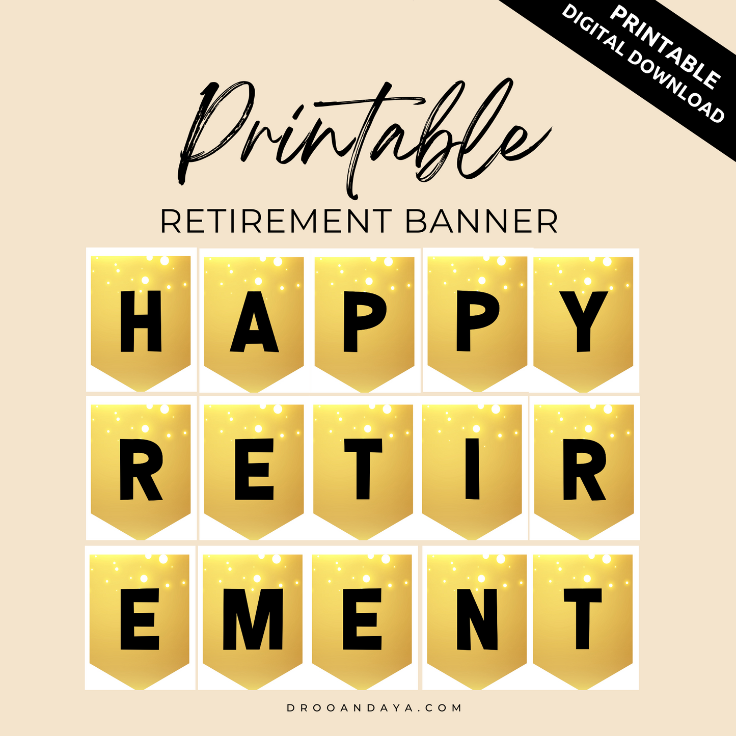 happy retirement banner template