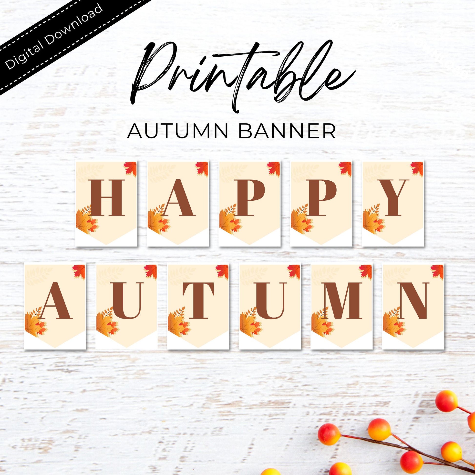 Hello Autumn Printable Banner - PDF
