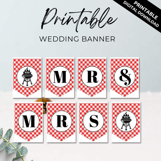 BBQ Theme Mr and Mrs Banner