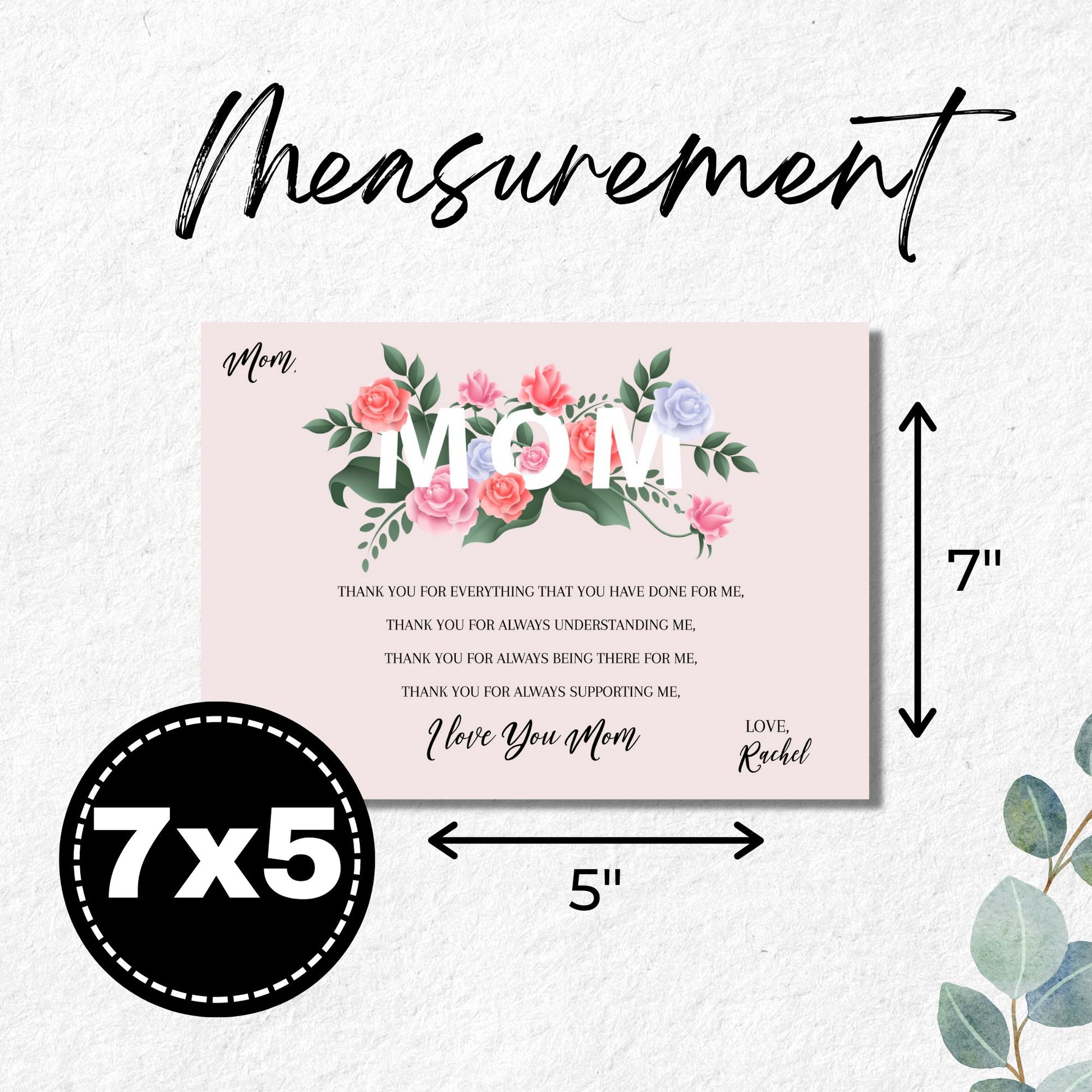 Mothers Day Card Template Printable - Floral