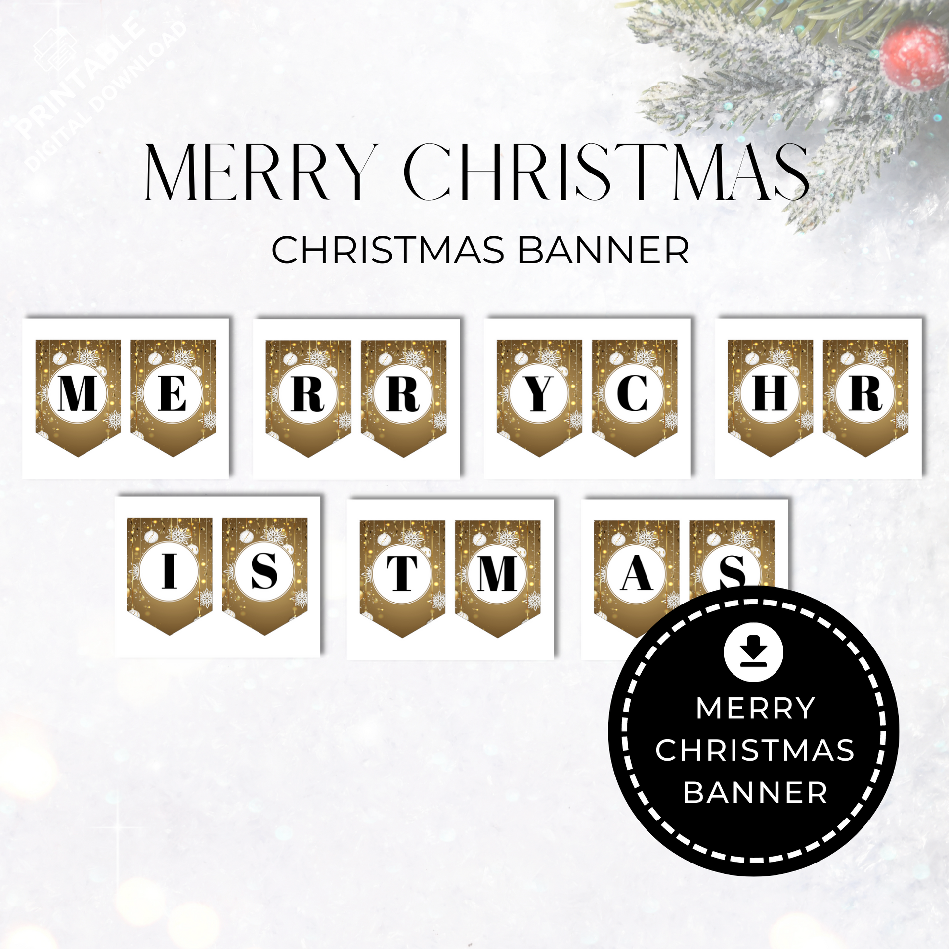 merry-christmas-banner-gold-printable-droo-aya for Merry Christmas Banner Free Printable Merry Christmas Banner Gold - Printable – Droo & Aya for Merry Christmas Banner Free Printable