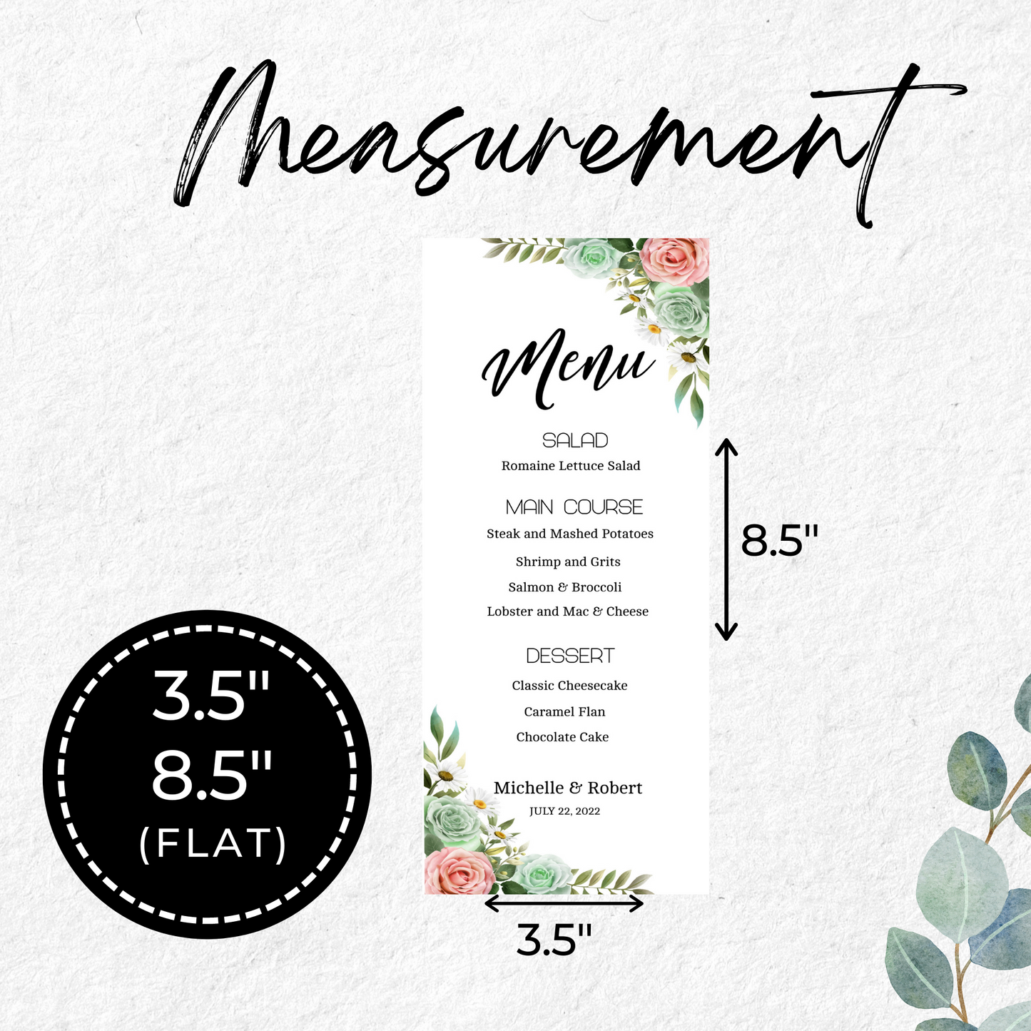 Wedding Menu Template - Floral