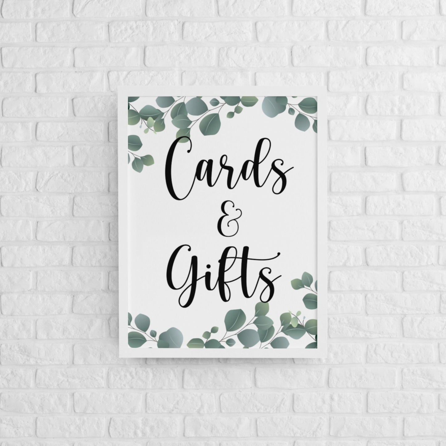 Cards and Gifts Sign Printable - Eucalyptus - Droo & Aya