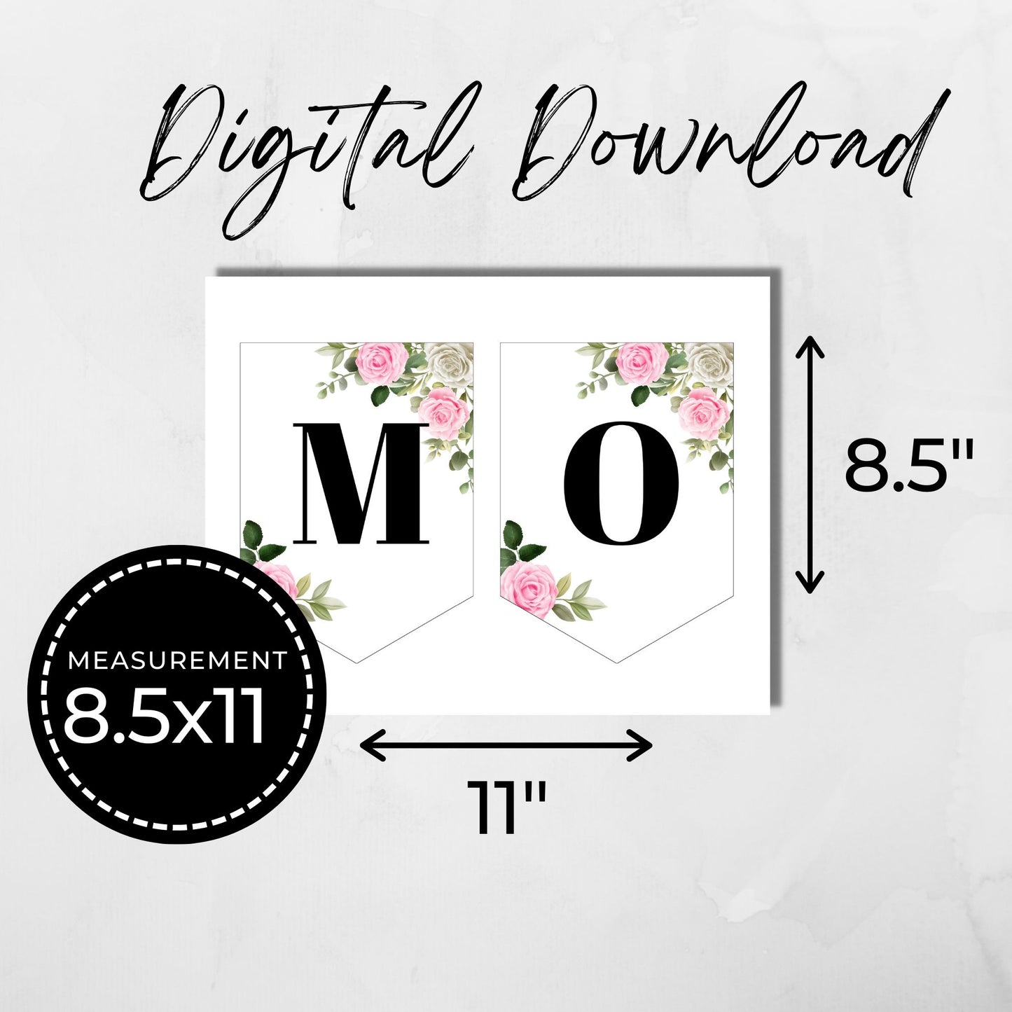 Happy Mother's Day Mom Banner Printable - Floral Pink